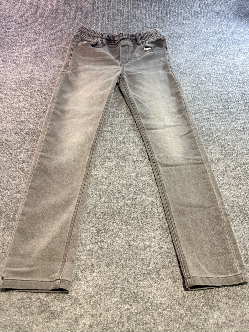 Kids Slim-Fit Gray Jeans with Elastic Waist